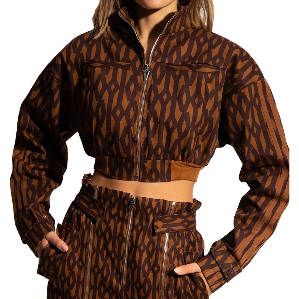 adidas x IVY PARK Cropped Monogram Jacket Icy Park (Women's Large)